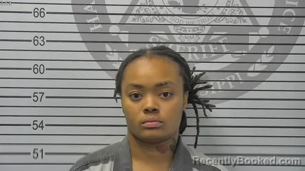 Mugshot of Kamiyah Shaylin Jones booked in Harrison County, Mississippi on September 7, 2026