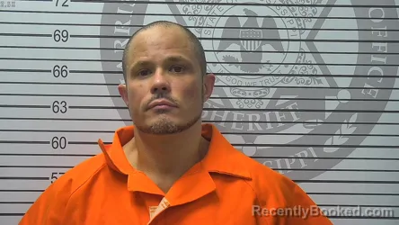 Mugshot of Dustin Jonathan Skaar booked in Harrison County, Mississippi on September 10, 2026
