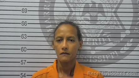 Mugshot of Samantha Freida Renee Dees booked in Harrison County, Mississippi on September 12, 2026