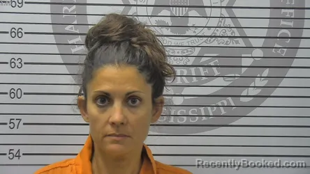 Mugshot of Sarah Christine Abboud booked in Harrison County, Mississippi on September 13, 2026