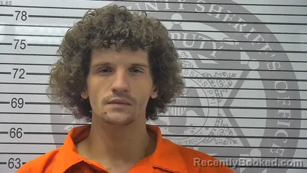 Mugshot of Tyler Michael Adams booked in Harrison County, Mississippi on September 14, 2026