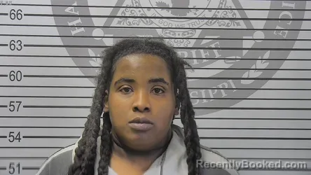 Mugshot of Angel Ashanti Lakizza Keller booked in Harrison County, Mississippi on September 14, 2026