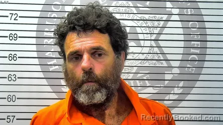 Mugshot of Rodney Joseph Moran booked in Harrison County, Mississippi on October 13, 2026