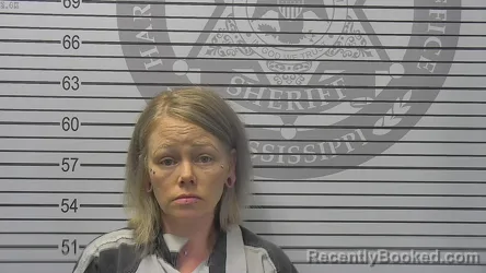 Mugshot of Amber Danyel Todd booked in Harrison County, Mississippi on October 14, 2026