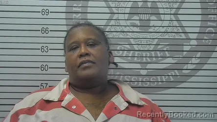 Mugshot of Daronda Monique Jackson booked in Harrison County, Mississippi on October 15, 2026