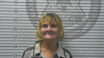 Mugshot of Laura Ann Barnes booked in Harrison County, Mississippi on October 17, 2026