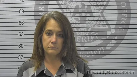 Mugshot of Angie Lanell Morgan booked in Harrison County, Mississippi on October 19, 2026