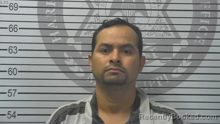 Mugshot of Oscar Isscac Reyes-Miranda booked in Harrison County, Mississippi on October 20, 2026