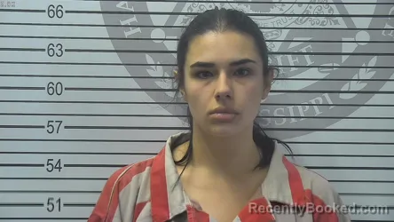 Mugshot of Catherine Courtney Caccamo booked in Harrison County, Mississippi on October 21, 2026