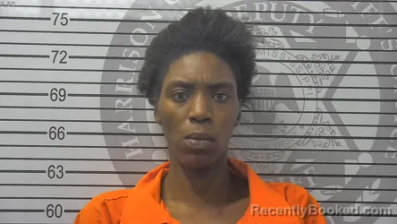 Mugshot of Iryana Denise Williams booked in Harrison County, Mississippi on October 21, 2026