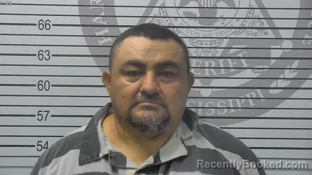 Mugshot of Jose-Mario Araujo-Gutierez booked in Harrison County, Mississippi on October 21, 2026