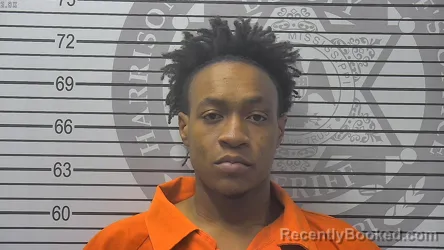 Mugshot of Trai Deonte Moore booked in Harrison County, Mississippi on October 22, 2026