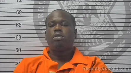 Mugshot of Sharell Dangelo Larkin booked in Harrison County, Mississippi on October 23, 2026
