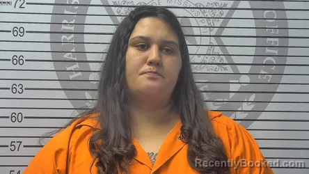 Mugshot of Megahann Nicole Gallego booked in Harrison County, Mississippi on October 23, 2026