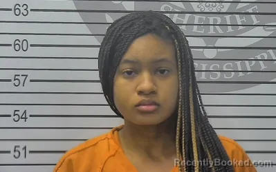 Mugshot of Kaaliyah Aariona Anderson booked in Harrison County, Mississippi on October 23, 2026