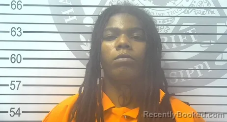 Mugshot of Deasia Simon Jackson booked in Harrison County, Mississippi on October 24, 2026