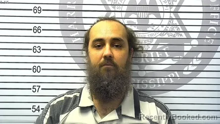 Mugshot of JUSTIN JAMISON BREMNER booked in Harrison County, Mississippi on March 5, 2026