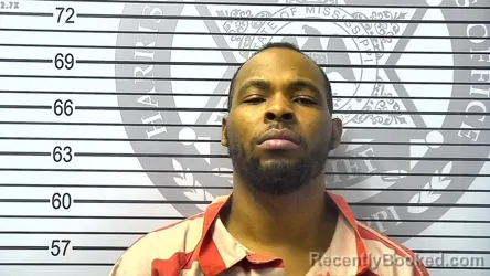 Mugshot of KENDREVIAN KEVIAN JAMES booked in Harrison County, Mississippi on March 20, 2026