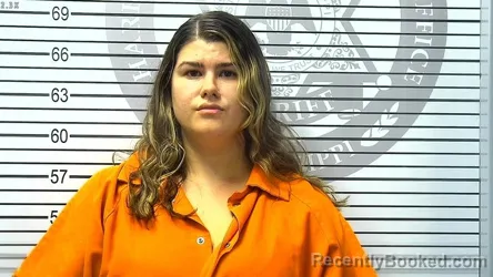 Mugshot of WHITLEY GABRIELLA LAWRENCE booked in Harrison County, Mississippi on March 24, 2026