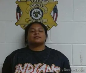 Mugshot of ASHLIE NICOLE THAMES booked in Leake County, Mississippi on May 19, 2026