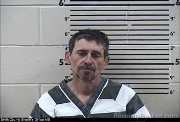 Mugshot of Stacy Eugene Bynum booked in Smith County, Mississippi on October 19, 2026