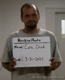 Mugshot of CHAD MITCHELL CORA booked in Carter County, Missouri on March 31, 2026