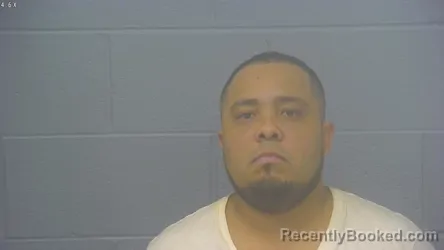 Mugshot of Angel Rutilio Izaguirre Diaz booked in Greene County, Missouri on August 23, 2026