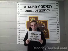 Mugshot of Trae Ryder Montgomery booked in Miller County, Missouri on August 13, 2026