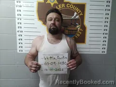Mugshot of Dustin Earl Whittle booked in Miller County, Missouri on October 14, 2026