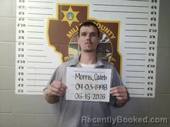 Mugshot of Caleb Duane Morris booked in Miller County, Missouri on June 16, 2026