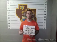 Mugshot of Timothy Joseph Tolbert booked in Miller County, Missouri on June 18, 2026