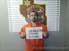 Mugshot of Justin Porter Wilson booked in Miller County, Missouri on July 13, 2026