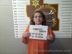 Mugshot of Tammy Schnieders booked in Miller County, Missouri on July 13, 2026