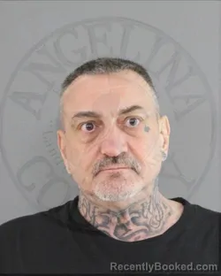 Mugshot of TODD ANDREW ALLEN booked in Angelina County, Texas on May 7, 2026