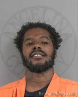 Mugshot of Marquis Tyrone Allen Claville booked in Angelina County, Texas on August 25, 2026