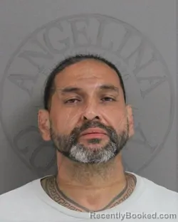 Mugshot of Adolfo Esteban Garcia booked in Angelina County, Texas on August 25, 2026