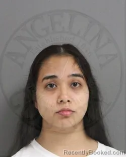Mugshot of Emilia Jasmine Romero booked in Angelina County, Texas on September 13, 2026