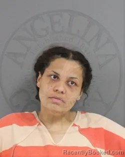 Mugshot of Karmen Nicole Davis booked in Angelina County, Texas on September 28, 2026
