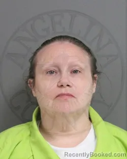 Mugshot of Jannette Catherine Sanders booked in Angelina County, Texas on September 29, 2026