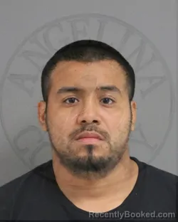 Mugshot of X-Avier Ledesma booked in Angelina County, Texas on October 12, 2026