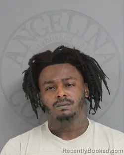 Mugshot of Kevon Leondra Williams booked in Angelina County, Texas on October 18, 2026