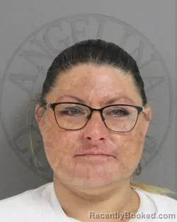 Mugshot of Heather Levay booked in Angelina County, Texas on October 19, 2026