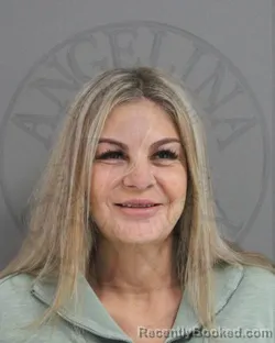 Mugshot of Kristy Diane West booked in Angelina County, Texas on October 19, 2026