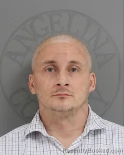 Mugshot of Wesley Dwayne Kornele booked in Angelina County, Texas on October 20, 2026