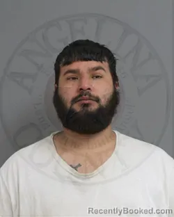 Mugshot of Rey Reyes booked in Angelina County, Texas on October 23, 2026