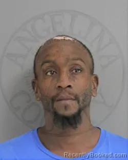 Mugshot of Lee Marvin Brown booked in Angelina County, Texas on October 25, 2026