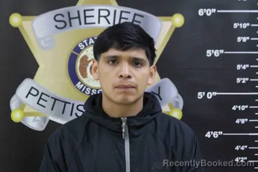 Mugshot of ROLANDO ALEJO BLAS booked in Pettis County, Missouri on April 9, 2026