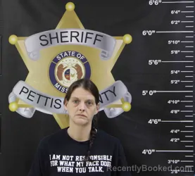 Mugshot of SAMANTHA BATES booked in Pettis County, Missouri on April 29, 2026