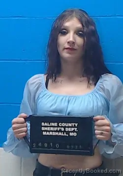 Mugshot of Alexius Nicole Hedrick booked in Saline County, Missouri on July 28, 2026