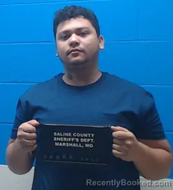 Mugshot of Bairon Eduardo Flores Castro booked in Saline County, Missouri on October 3, 2026